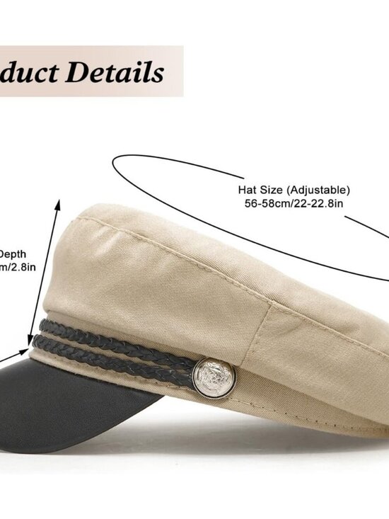 Women\'s Newsboy Cap Fiddler Caps Classic Beret Hat Fisherman Flat Hats Beige